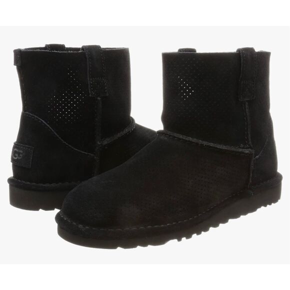 Ugg Classic Unlined Mini - Women's Black Suede Ankle Boots - Size 6  ***Item: S3 - Picture 1 of 5